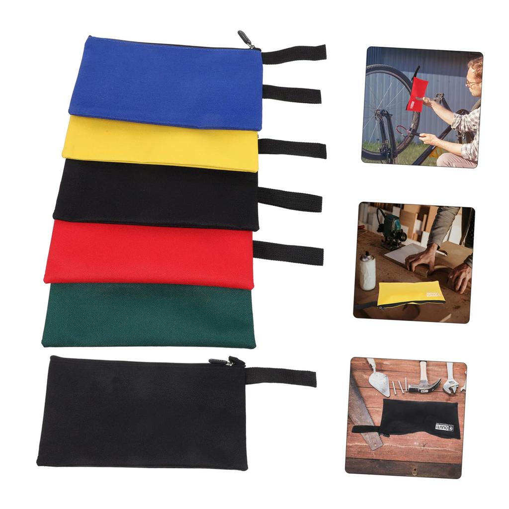 POPETPOP 6-Piece Portable Tool Bag, Zipper Pouch, Tool Storage Bag, Lightweight Hand Tool Case, 9.25x5.12 Inch, Small Tool Pouch for Motorcycles