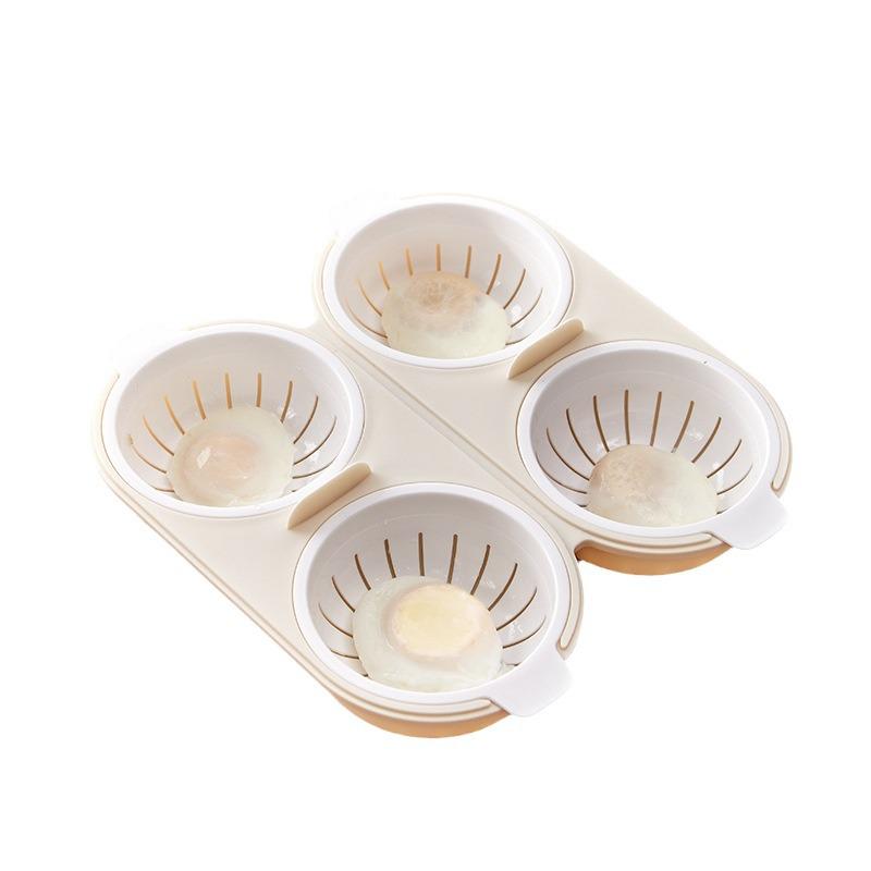 Mikrowellen-Eierkocher-Becher: Antihaft Pochier- und Spiegelei-Zubereiter mit Onsen-Ei-Form.