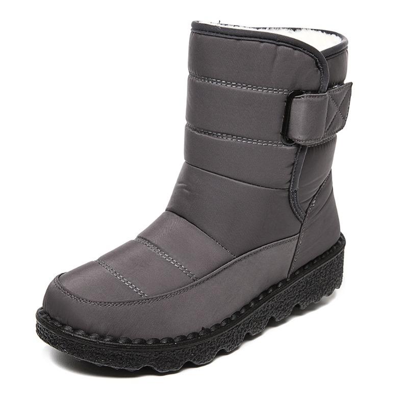 Women's High-Top Waterproof Non-Slip Snow Boots Fleece-Lined Winter Cotton Shoes.