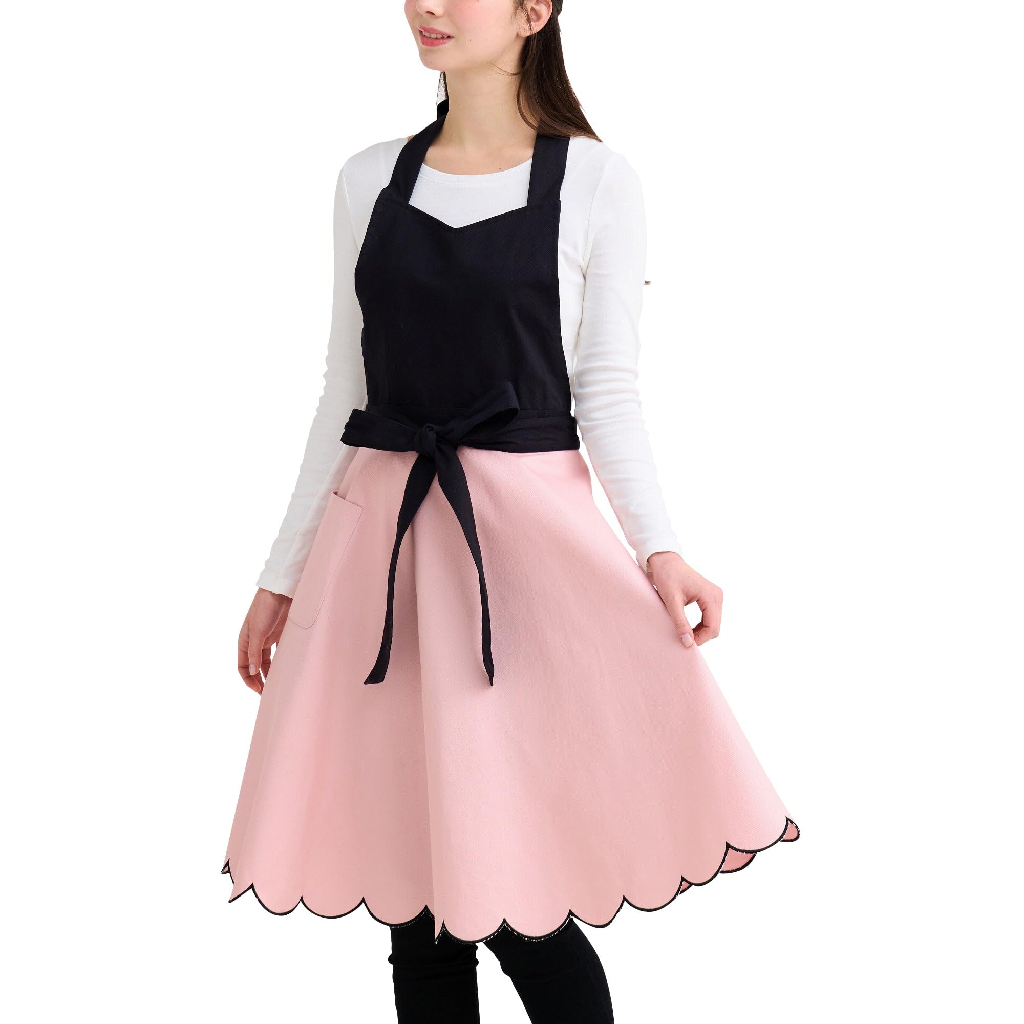 

Francfranc Scallop Full Apron, Pink, New Life Gift