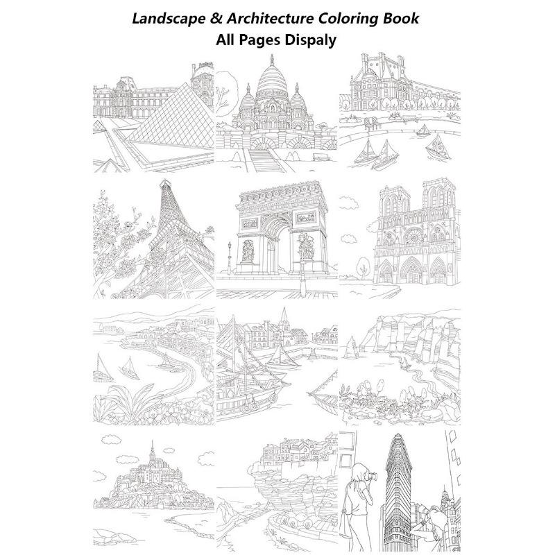 Erwachsenen Mandala Malbuch Landschaft Stressabbau Kritzel Malbuch