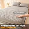 Waterproof Fitted Bed Sheet with 360 Elastic Band Quilted Mattress Protector Cover for Single Double King Queen Size Bedsheet