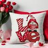 New Valentine's Day Red Love Pillow Case Sofa Pillow Letter Love Plaid