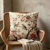 Vintage Chinoiserie Bird And Flower Throw Pillow Cover, Retro Botanical Floral Print Decorative Cushion For Bedroom Sofa Couch