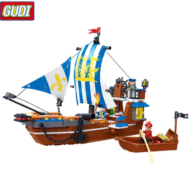 

Gudi Royal Warship Ship 312 шт. Кирпичи Строительные блоки Наборы Легенда о пиратах Рождественские подарки Игрушки Fo