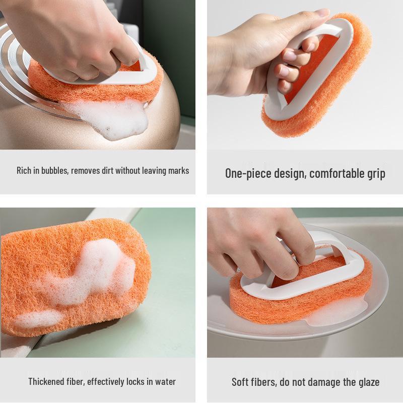 Multi-Purpose Cleaning Brush Set: Bathtub, Tile, Kitchen Pot & Dish Sponge Brush