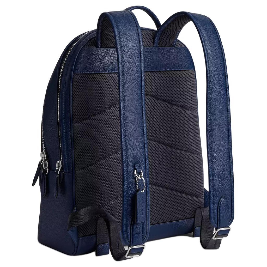 Coach Charter 30 Logo Zip Closure Leather Backpack Large Men backpack Dark-Blue CV928-DEB