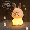 Warm Light Eye-care Funny Rabbit Night Light Touch to Light up Soft Silicone Can Be Pressed Cartoon Decorative Light Stress Reli