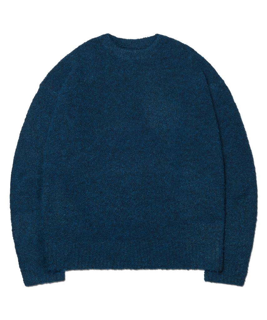 Nomaenyueol Reversible Wool Hairy Knit - Whale Blue