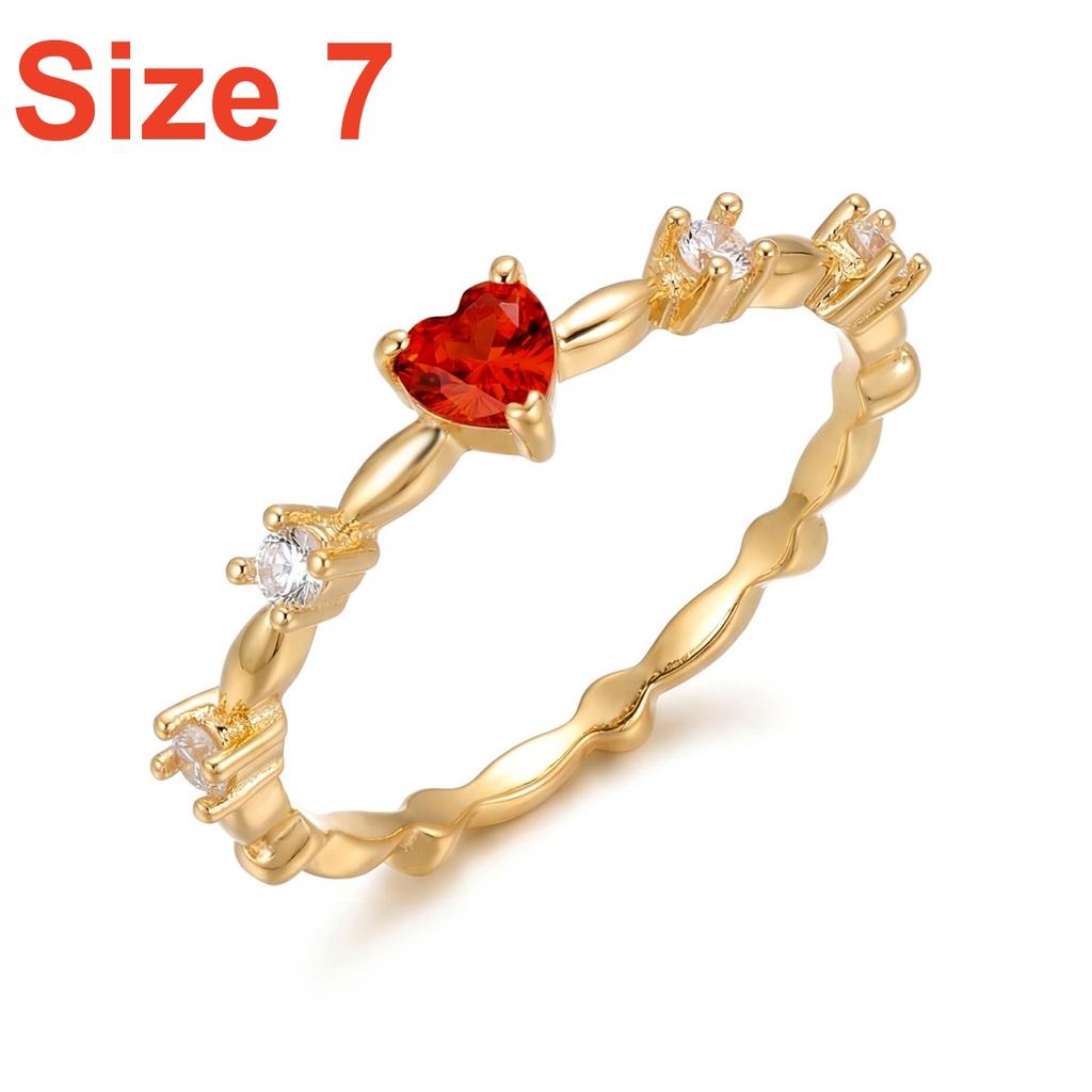 Romantic Red Heart Brass Inlaid CZ Zircon Finger Rings For Women Men Minimalist Heart Wedding Bridal Finger Ring Dating Jewelry
