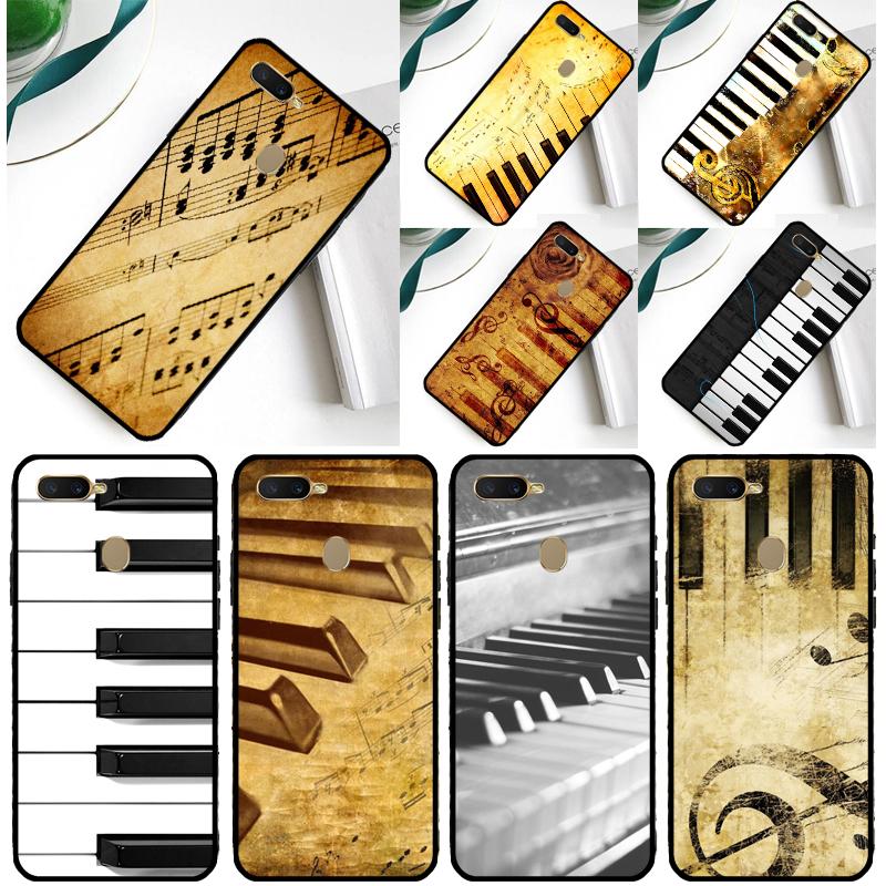 Piano Keys Vintage Music Notes Case For Oppo A80 A40 A60 A16 A76 A96 A91 A15 A17 A74 A94 A54 A57S A18 A38 A58 A78 A98 Cover
