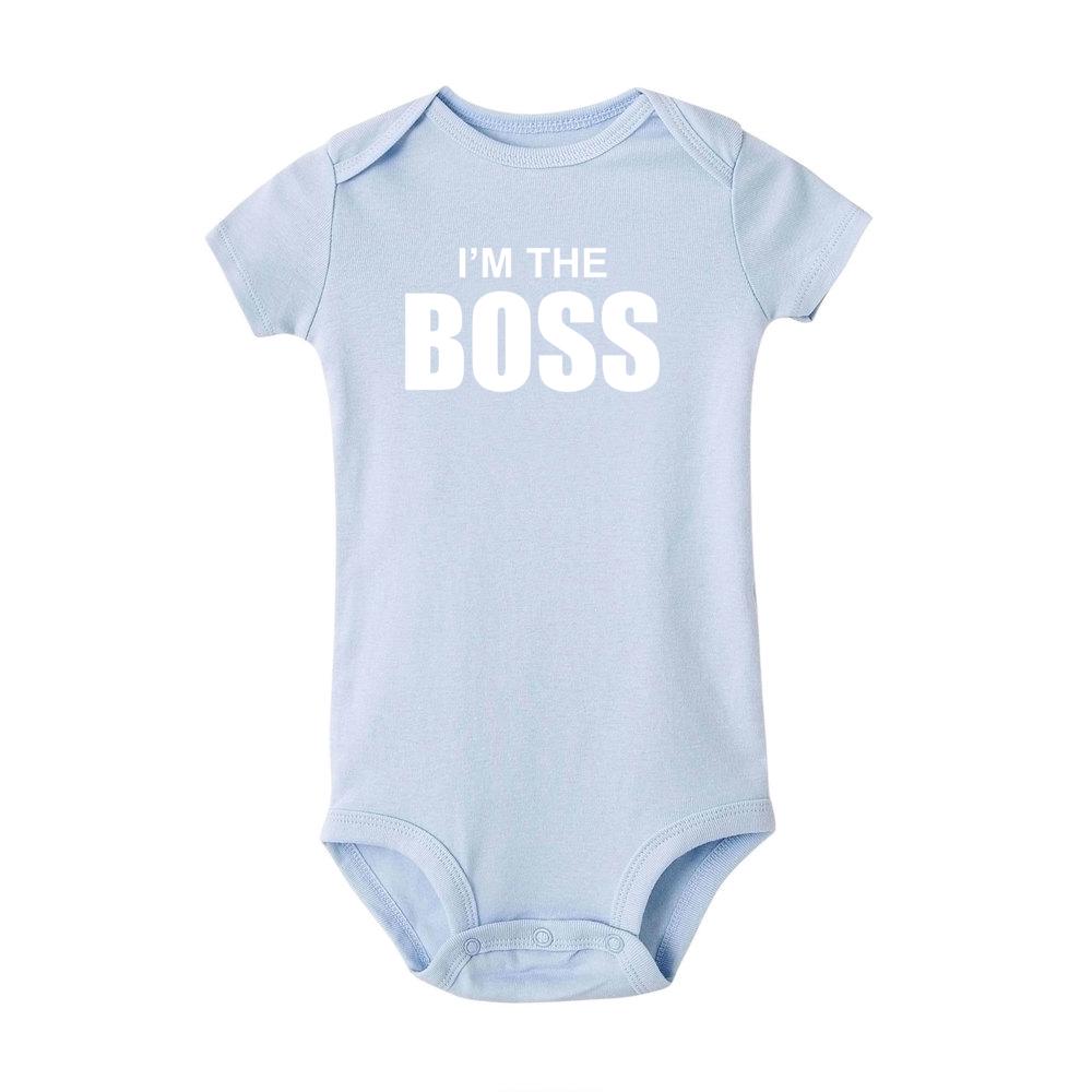 

Забавный хлопковый комбинезон с принтом «Я босс» для новорожденных, милый комбинезон для малышей, боди 18M синий/белый