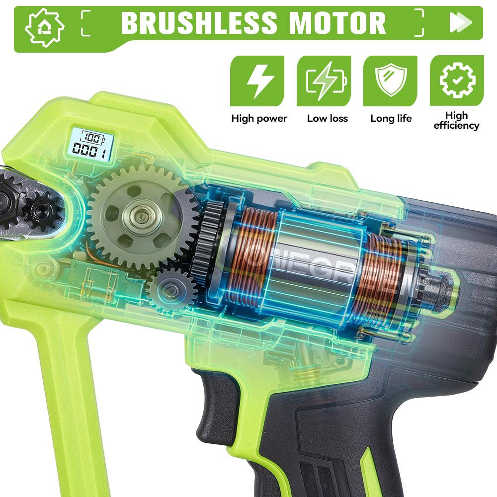 ONEGREEN Brushless 30MM Electric Pruner Shear 2 Gears Cordless Tree Bonsai Pruning Scissors Tools For Makita 21V Battery Pin