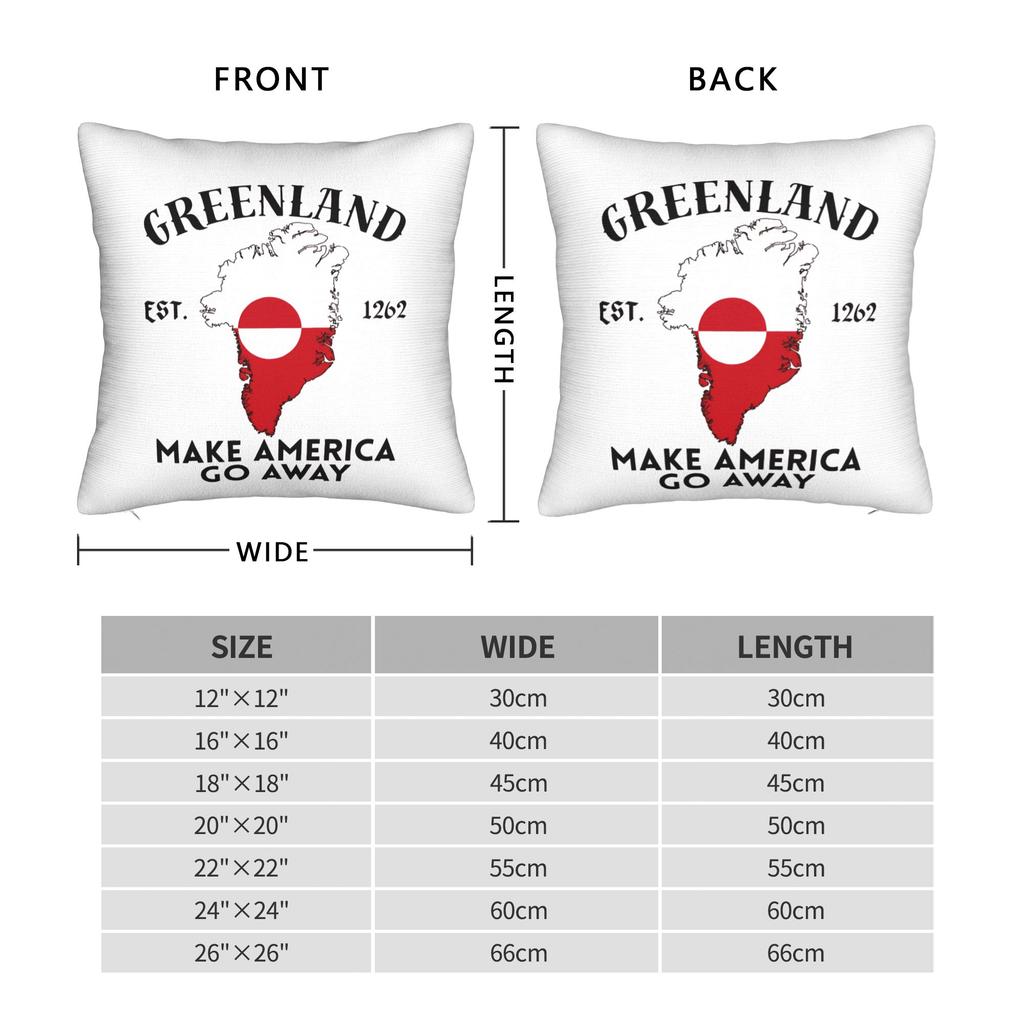 Greenland MAGA Protection Statement Design Square Pillow Cases Cushion Covers Custom Zipper Decor Pillowcase for Living Room