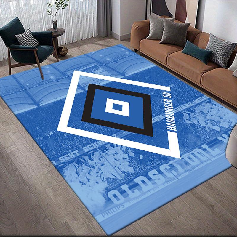 Hamburger SV Printed Carpet, Home Sofa Decoration for Living Room & Bedroom, Non‑Slip Play Flannel Floor Mat for Game Room