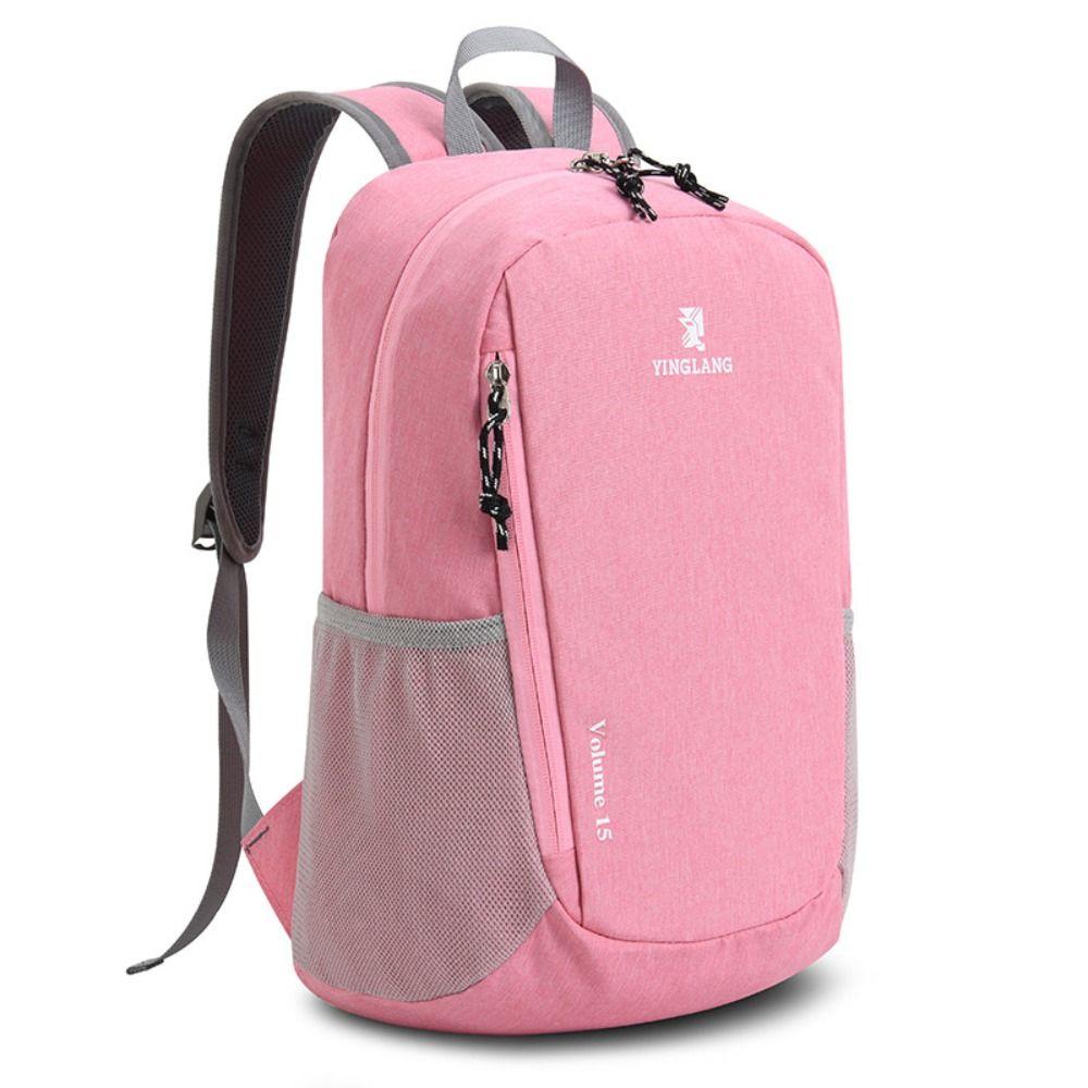 Large Capacity Camping Bag Nylon Mountaineering Bag Mini Hiking Daypack  Outdoor розовый