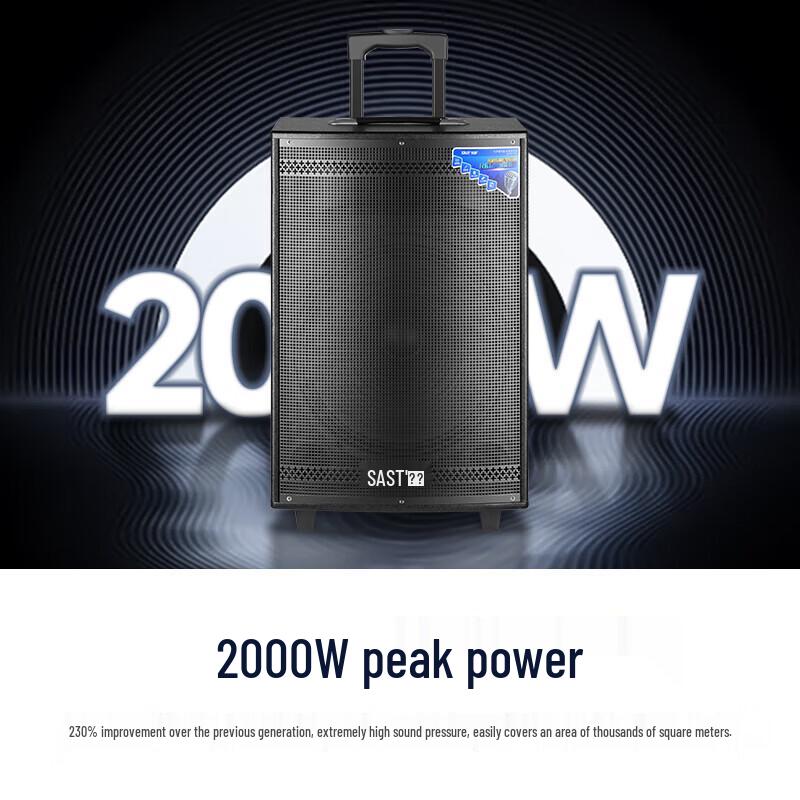 SAST ST-1509X 15-inch Portable Trolley Bluetooth Speaker CN plug (adapter included)