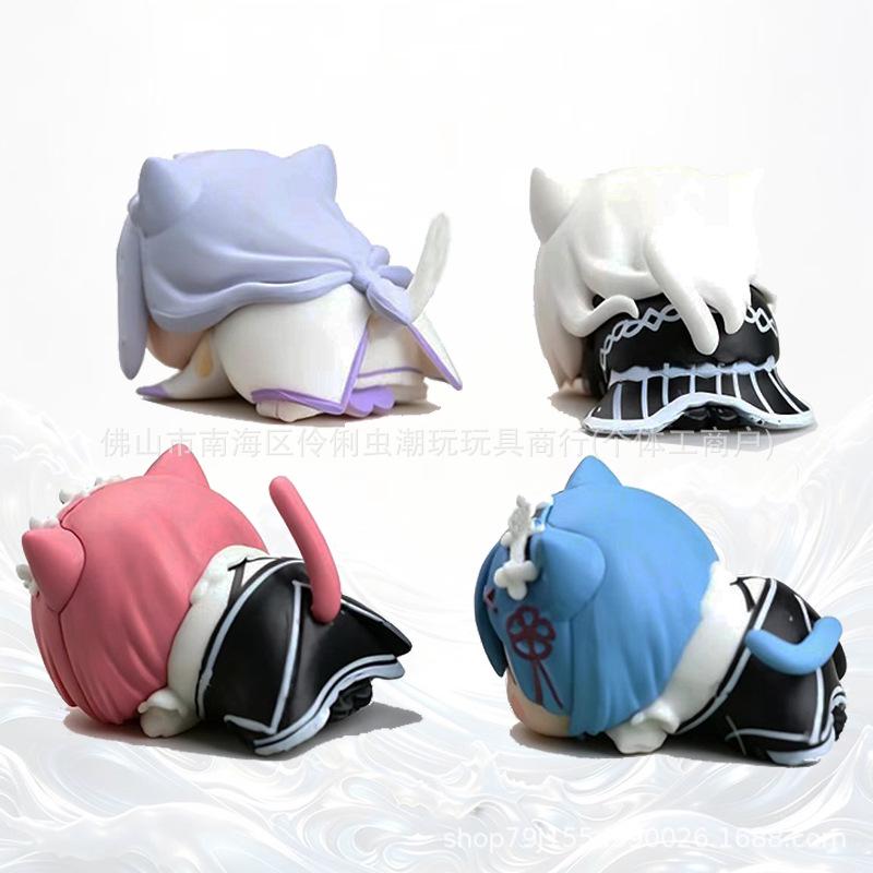 Q Version Cat Ear Sleeping Pose Anime Maid Figure Blind Box