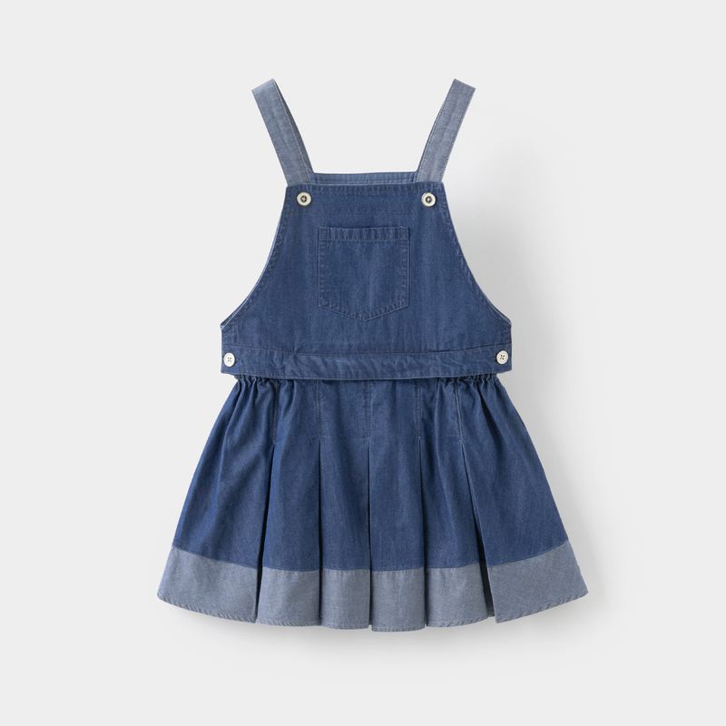 David Bella Children s Suspender Skirt 2026 New Girls  Denim Skirt for Older Children Summer Dress Denim Blue [Ready Stock] 150