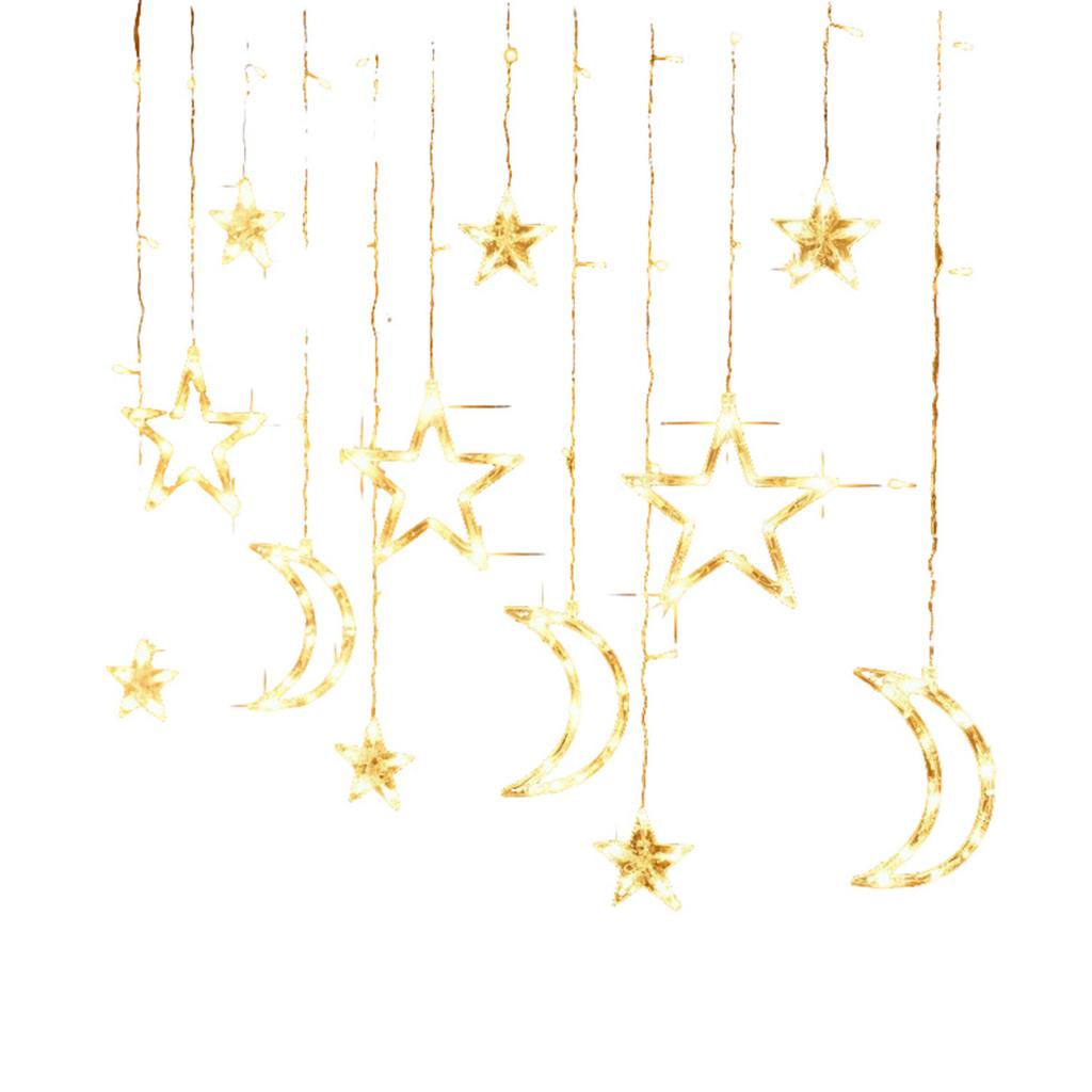 LED Star String Lights 2 Modes Waterproof Star Lights Perfect for Ramadan Christmas Wedding Party Home Patio and Lawn Decoration Warm Light