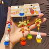 Anime Kawaii Miffy Keychain Cute Rabbit Beaded Charm Hand Keychain Bag Accessories Daisy Ornament Pendant Fun Girl Gift