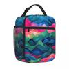 Bestselling Nature-Inspired Abstract Colorful Mountains And Blue Sky Commuter Lunch Bag Hospital Visiting Shoulder Lunch Bag