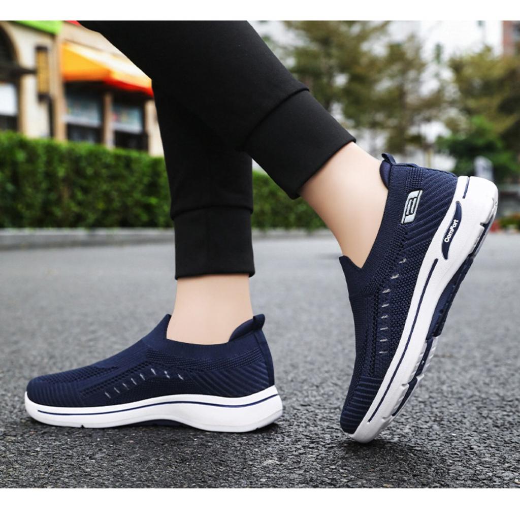 Men's Summer New Shoes, Casual Men's Flying Woven Running Shoes, Cloth Shoes, Breathable Couple Sports Shoes