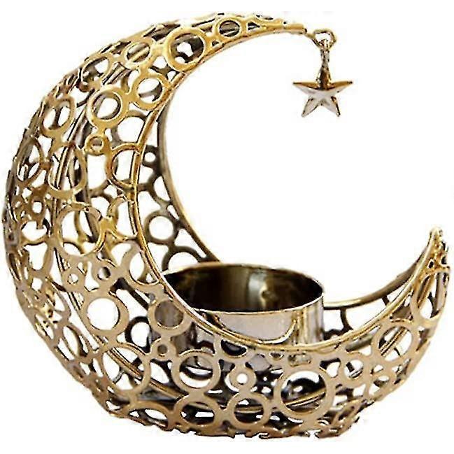 Yaju Metal Moon Tealight Candle Holder Stand Decorative Tealight Candle Holder Tea Light Candle Tray For Home /garden /wedding (gold)(1pcs)