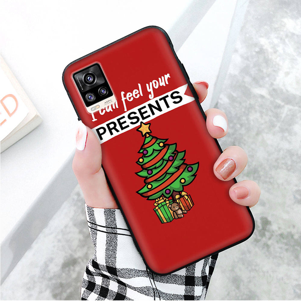Black Case for Xiaomi Redmi 13C Note 9 iPhone XR 7 8 14 15 11 12 13 X XS Pro Max Samsung A25 S23 S24 FE Ultra Plus Christmas Elements