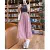 Ice Silk Skirt Pants for Women's Summer New High Waisted Slim Effect Loose Casual Wide Leg Classic Cropped Pants