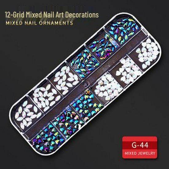 60 Nail Art Accessories: Rhinestones, Pearls, Rivets & Alloy Designs