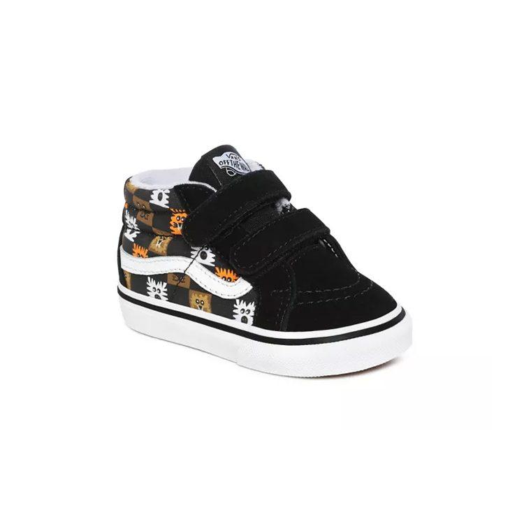 Vans SK8 Animal Checkerboard Mid Top Toddler Shoes Black Infant And Toddler VN0A348J0GN