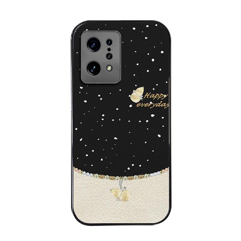 Luxurious Leather Electroplated Protective Case for Honor 400 Pro - Chinese Style