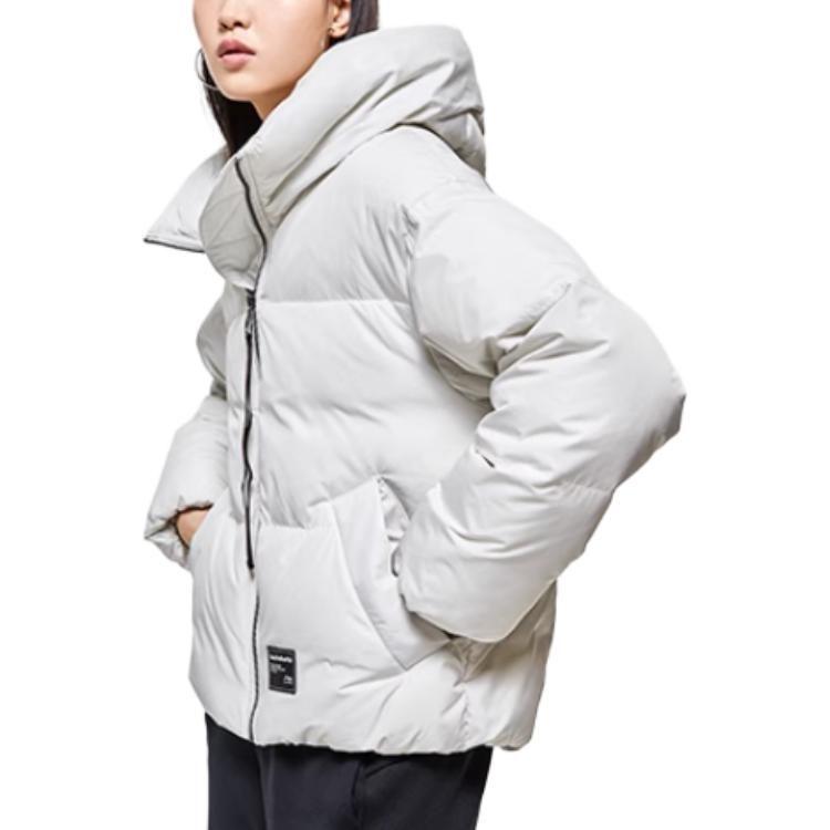 Li Ning Down Jackets Women's Frost White Hooded Moderate Other AYMP082-4