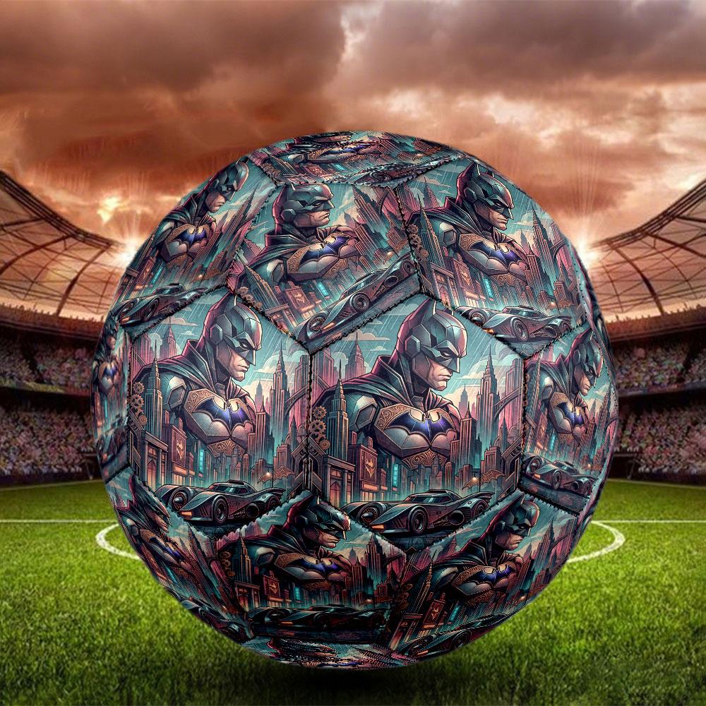Batman Print Size 5 Soccer Ball, Standard Match Football for Sports Game and Team Practice, Ideal Gift for Soccer Fans