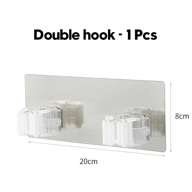 Adhesive Multi-Purpose Hooks Wall Mounted Mop Organizer Holder Storage Rack Brush Broom Hanger Hook Kitchen Bathroom Strong Hook
