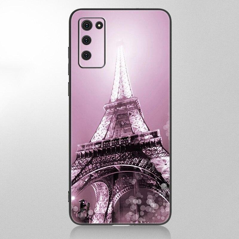 Love Paris Eiffel Tower Case For Samsung Galaxy A12 A02S A22 A32 A52 A72 A71 A51 A41 A31 A21 A11 A50 A70 A10S A20S Black Cover