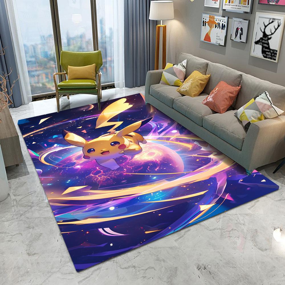  Pikachu Pokemon Kawaii Carpet Living Room Bedroom Kitchen Sofa Table Balcony Entrance Rug Non-slip Cartoon Cute Mat Decor