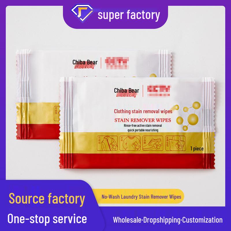 Portable Disposable Stain Remover Wipes for Clothing, Jackets & Shoes