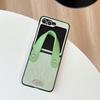 Solid Color Textured Leather Phone Case For Samsung Zflip6 Clamshell Fold7 Portable Wristband Pocket2 Women
