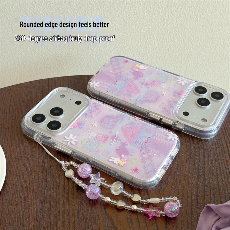 Graffiti Purple Rabbit iPhone Case for 16 Pro Max/15/14
