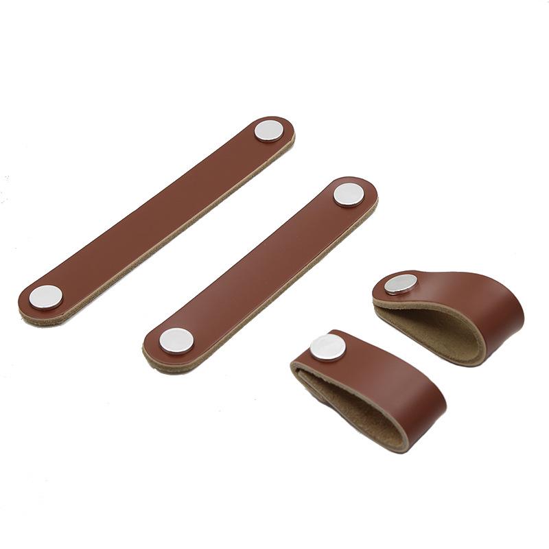 Brown Leather Handle for Cabinets, Wardrobes, Drawers, Boxes, and Luggage