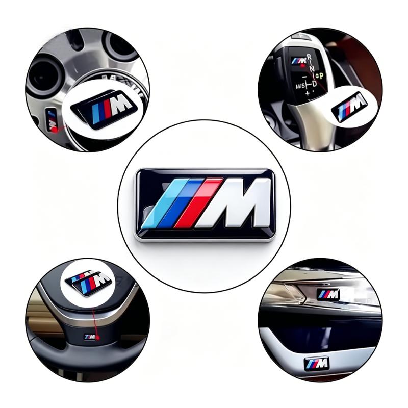 For BMW  E84 25/10pcs M Logo Car Steering Wheel Hub Caps Center Emblem Badge Sticker For BMW M E34E36 E60 E90 E46 E39 E70 F10 Motorcycle Decal