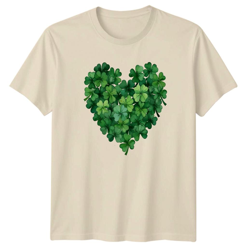 Green Clover Heart Shamrock Love TShirt Irish Luck St Patricks Day