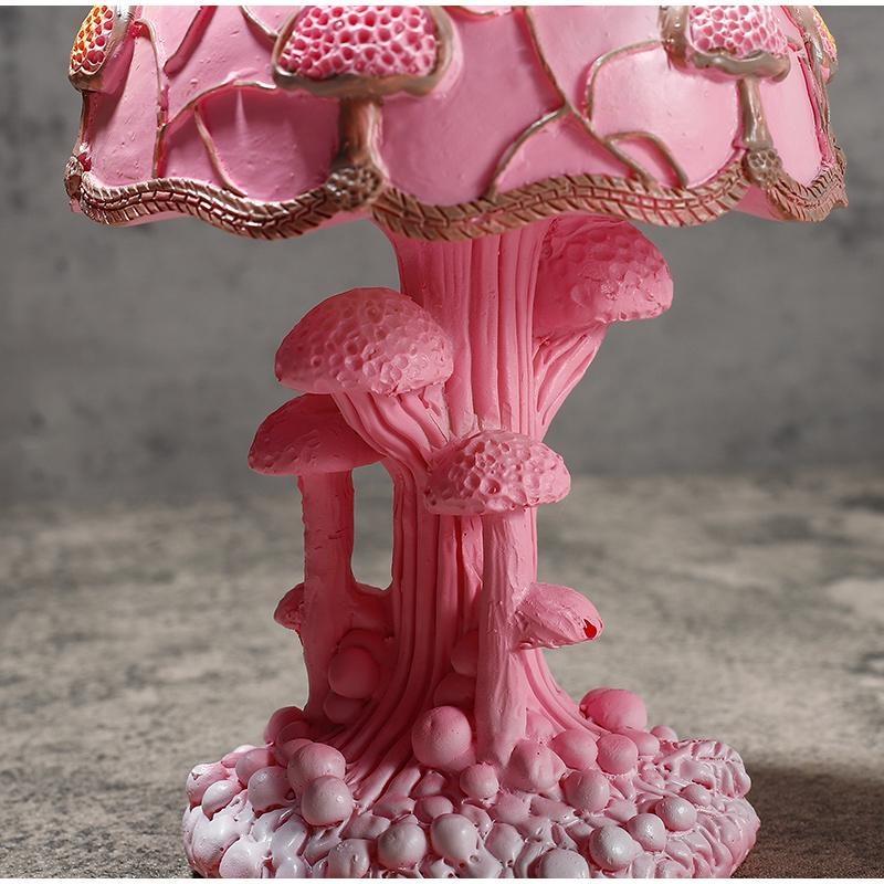 1pc Colorful Mushroom Lamp, Creative Plant Table Lamp, Resin Crafts, Decorative Lamps