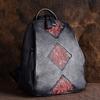 Vegetable Tanned Leather and Genuine Leather Backpack for Women, Multifunctional and Multi Pocket, Embossed Retro Color Wiping