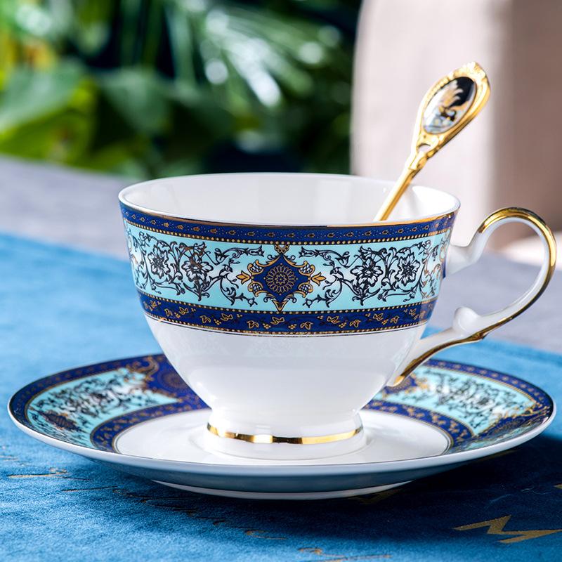 Ceramic Bone Porcelain Coffee Cup and Plate Set