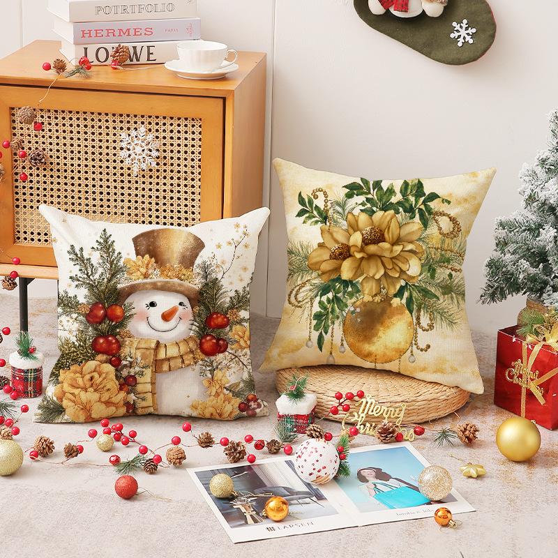 New Christmas Pillow Cover Simple and Versatile Holiday Decoration Set Combination Cushion Indoor Sofa Cushion
