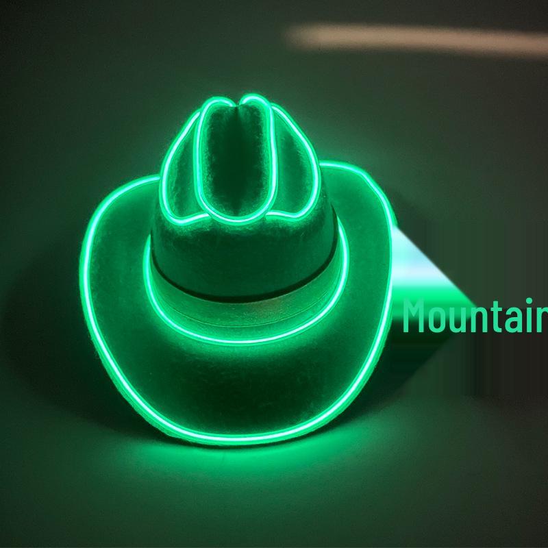 Iridescent LED Light-up Sequin Cowboy Hat for Christmas and Halloween Carnival