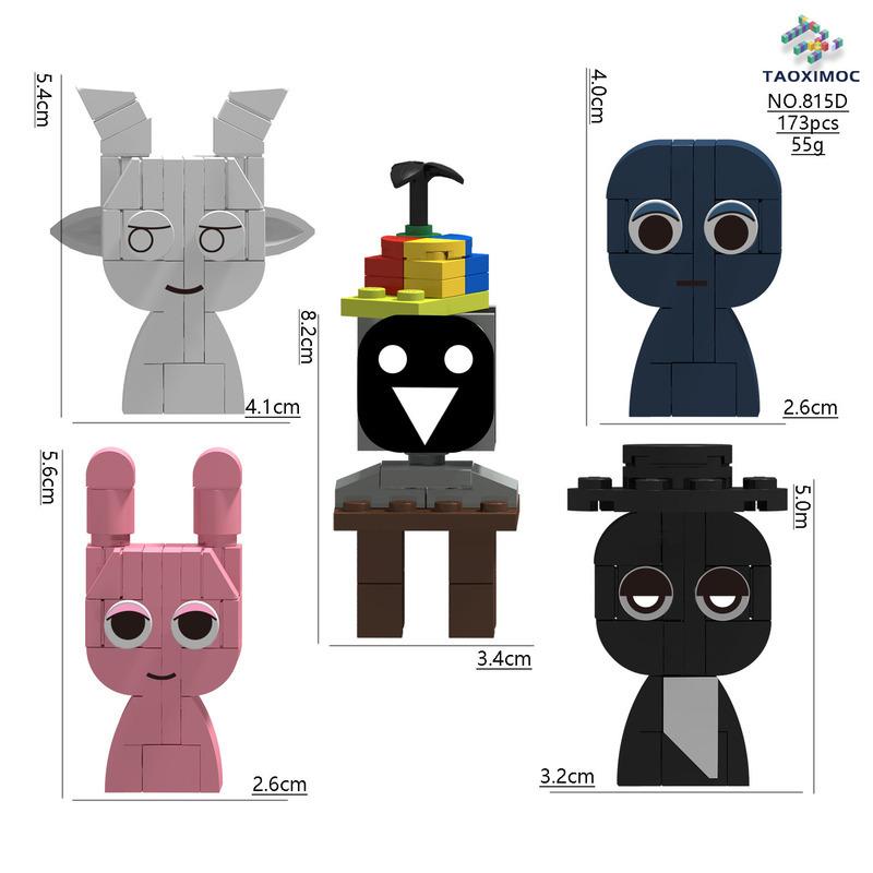 Sprunki Giocattoli Playset Blocchi da Costruzione Set di Blocchi da Costruzione Sprunki Horror Grigio Wenda Simon Tunner Oren Figura di Costruzione Sprunki Mini Set